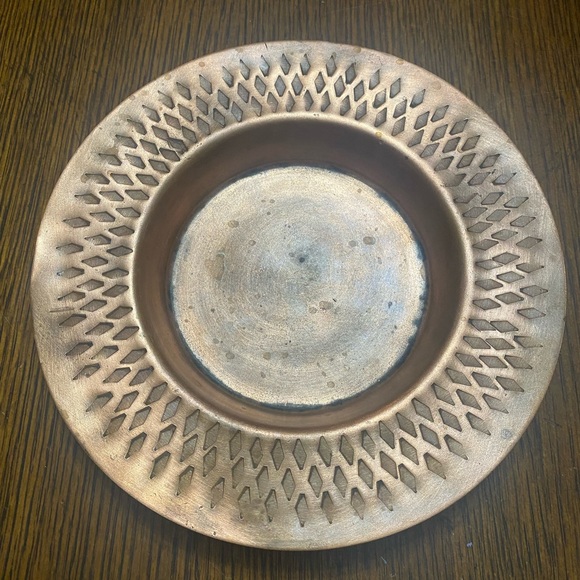 Other - Mid-Century Modern Bronze Catchall Dish Dimmer Design Diamonds Vintage Retro